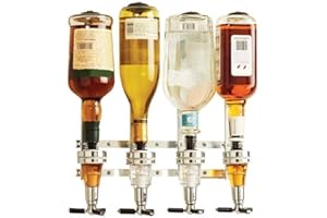 panthem Dispensador óptico de soporte montado en la pared para bebidas alcohólicas, dispensador de bebidas para bar o bar (4 botellas)