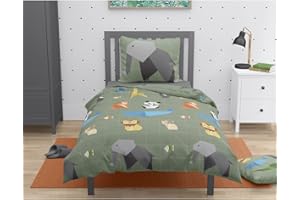 Home Linge Passion Parure copripiumino per bambini, 100% cotone, 140 x 200 cm, colore: Verde ORIGATOON
