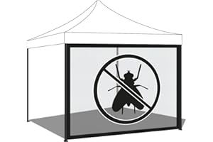 FRANKYSTAR Telo zanzariera per gazebo da giardino. Zanzariera con velcro vari colori. 300X200H cm (Nero)