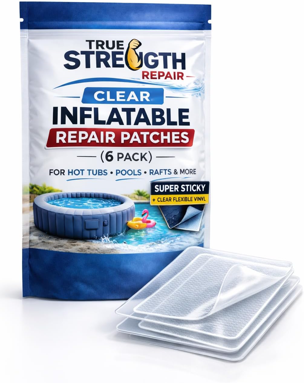 Inflatable Repair Patches – Underwater Pool & Hot Tub Repair Kit, Clear Invisible Patch, No Drain Instant Fix for Air Beds, PVC & Vinyl