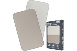 LIONELO Prześcieradło Bambusowe z Gumką 80x42 cm, Zestaw 2 szt. Niemowlęce, Do Łóżeczka Dostawnego i Kołyski, Naturalny Materiał, Oddychające, Przyjazne dla Skóry, Bamboo Sheet