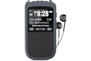 GRACIOSO Radio DAB portatile, 1000 mAh, ricaricabile, DAB/DAB + / FM, radio digitale Walkman, radio tascabile con migliore ricezione, display LCD, sveglia, timer sleep timer, antenna, cuffie per jogging