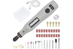 CHOKMAX Cordless Attrezzo Rotativo, kit multiutensile rotativo da 3,7V Li-ion MRT22DC con velocità variabile, smerigliatrice elettrica rotativa fai da te per lucidare, pulire e incidere