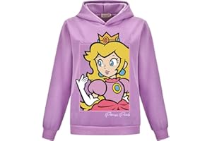 SUYALUOI Die Super Bros Film Hoodie Mädchen Mignon Princesse Peach Pullover Capuche Enfant Cartoon Print Sweat-shirt pour Femme Enfant 3-13 Ans