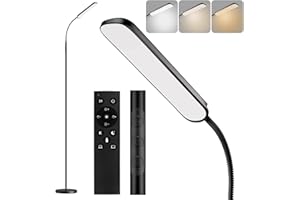 TRUMPETS Lámpara de Pie LED Regulable 18W 2200LM con Control Remoto y Táctil, Ajuste Lineal de Temperatura de Color y Brillo Para Salas de Estar, Dormitorios, Oficinas