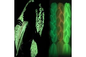 ‎KARLOR KARLOR Braids Extensions Festival, Fluoreszierende bunte Zopf Kunsthaar Haarverlängerung Jumbo Braids Haare Braiding Hair Kanekalon Haare zum Einflechten für Crochet Twist Flechten Haar (60cm,weiß)
