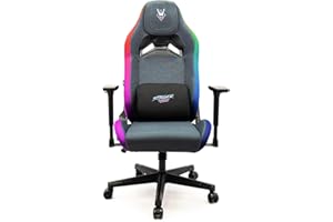 Woxter Stinger Station Elite RGB Blue/Pink - Silla Gaming con Luces Led RGB, Levantamiento por pistón Gas, Tela Antimanchas Transpirable, Reposabrazos 3D, Cojín Lumbar Regulable y Cervical Integrado