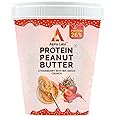 Alpha Labz Peanut Butter, Peanut Spread From Real Roasted Peanuts, Creamy Peanut Butter High Protein with 26g Protein | For Fitness & Health Conscious | Vegan Omega-3 & Prebiotic Fibre [1Kg, Strawberry with Mix Seeds]