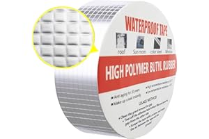 CTRICALVER wodoszczelna taśma klejąca, kauczuk butylowy, folia aluminiowa, gruba taśma uszczelniająca, do przecieków dachowych, pęknięć powierzchni (5 m x 5 cm x 1 mm)