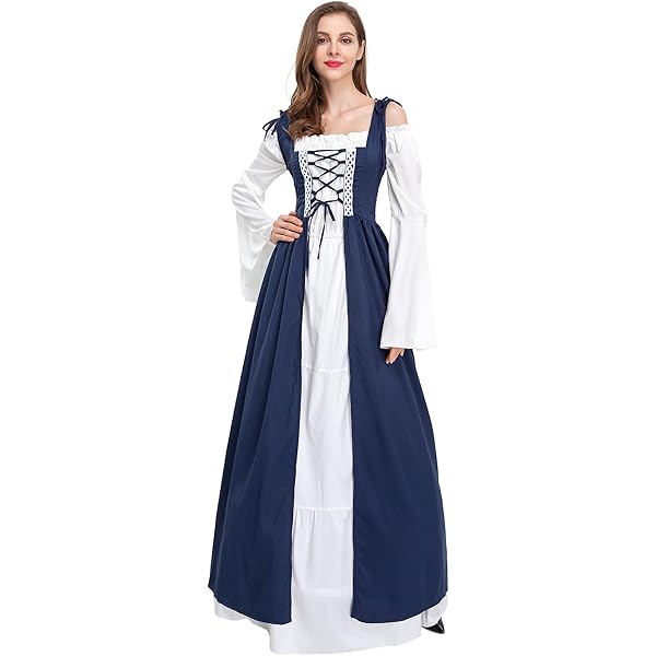 Carnevale Vestiti da Donna Medievale Vittoriano Abito da Sera Gotico Rinascimentale Eleganti Vestito per Carnevale, Halloween, Feste, Principessa Vestito Medievale Donna