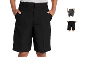 KAMDIN Boys Regular Fit School Shorts with Adjustable Waist Kids School Uniform Size 2-14 Years