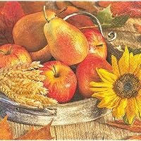 Caspari Papierservietten Mit Herbstkranz-Muster | Elfenbein | 20 Stück