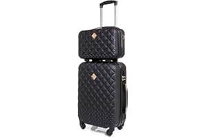 CABIN GO 5590 Set 2 Valigie Trolley Viaggio Rigide ABS, Bagaglio a Mano e da Stiva, Trolley rigido con ruote girevoli 55x40x20 e Bagaglio a Mano rigido 35x27x16 Ryanair Alitalia EasyJet