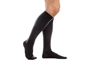 TOROS GROUP MANUFACTURE TRAVEL Chaussettes de contention Pour Hommes et Femmes Circulation Compression médical 1e classe(15-17 mmHg) Professionnelle soutien lors des vols ou voyages Unisex Anti-thrombose Anti varices Noir L
