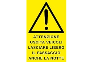 Social Crazy - Segnale di uscita veicoli - Alluminio Giallo 20x31 cm - Avviso