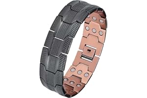 JAOXIUOZI Magnetarmband Für Männer, Kupferarmband Mit Ultra Starke Magneten Herren,Adjustable Armband Geschenk Väter Senioren (B)
