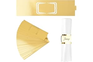 URROMA Napkin Rings, 50 Pcs Reflective Gold Name Napkin Buckle Holder Napkin Holders Rings Design for Wedding Party Birthday Anniversary Dinner Table Decoration