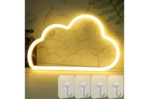 YIVIYAR LED Cloud Neon Sign Light Neon Wall Light for Wall Decor,Battery/USB Powered LED Cloud Light Neon Night Light Neon Lamp Kids Wall Lights for Bedroom