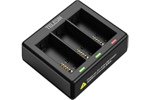 TELESIN Cargador triple y caja de almacenamiento de batería con 3 canales para GoPro Hero 13 Black (cargador individual)