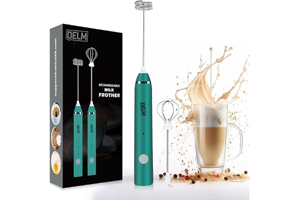 Delm Mousseur à lait électrique USB Accessoire en acier inoxydable (green)…