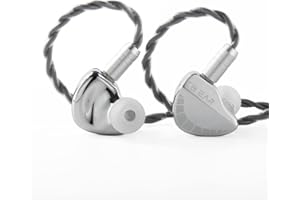 KINBOOFI KBEAR Qinglong in Ear Wired Headphone, PU+PEEK Double-Layer Composite Diaphragm in Ear Monitor Stage IEM, Noise Cancellation Headset with Detachable Cable for Singer Musicial (Silver, No Microphone)