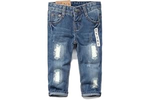 Jeans Garçon Taille élastique - Coupe Loose, Denim Doux, Pour 4 à 15 Ans
