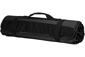 HomeDecTime Sac De Couteau Portable Chef Noir Roll Bag Case Kit De Cuisine, 22 Poches
