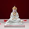 NIRAJ ART Panchmukhi Hanuman Ji Idol for Home Temple Marble Statue Showpiece, Handcrafted Panchmukhi Hanuman Murti Marble Dust Murti Idol| Statue for Home Decor, Gifting | Size (White-10 Inch)