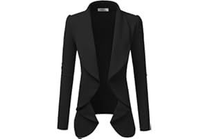 Doublju Classic Draped Open Front Blazer For Women With Plus Size
