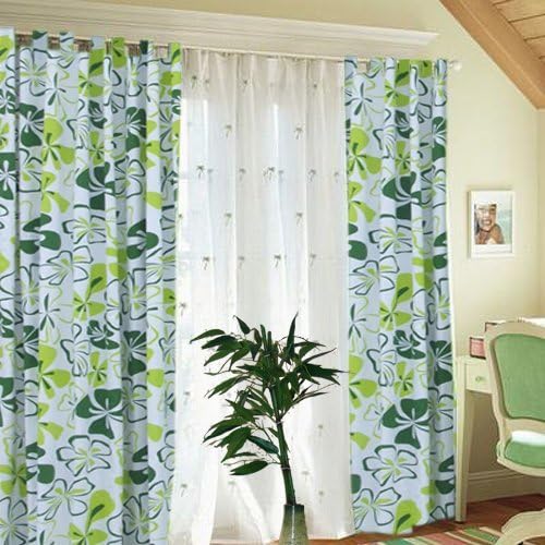 Living room curtains bedroom curtains Pure Love pastoral style cotton thick curtain fall garden flowers blossoming green one pair of dress (2, 1.45 meters wide and 2.4 meters high *) Continental curtain cotton curtains