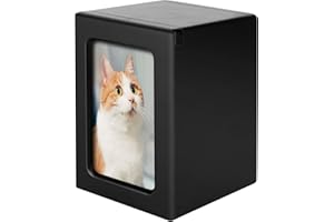 NEWDREAM Haustier-Einäscherungsbox mit Fotorahmen, Katzenurnen für Asche, Haustierurnen, Katzen-Einäscherungsbox für Asche, Aschebox für Katzen oder Hund, Holz-Andenken-Urnen.