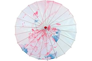 CAGFINY Parapluie chinois en papier huilé fait à la main en tissu de soie pour intérieur ou extérieur