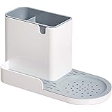 Amazon Basics Organizer per lavello da cucina/portaspugne, Grande, Bianco