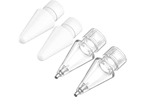 BEAUDOM 4 Pack Apple Pencil Spitzen, Tips Spitze für Apple Pencil USB-C und 2. & 1. Generation - 2 Hochempfindlicher iPencil Ersatzspitzen + 2 Keine Abnutzung Präzise Steuerung Feinspitze Transparent