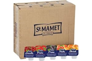 PRO DISTRI ST MAMET | 150 Barquettes de Confiture de Fraise, Pêche, Abricot, Prune et Gelée de Groseille | Dose individuelle de 25 grammes pour varier les plaisirs au petit déjeuner et au goûter