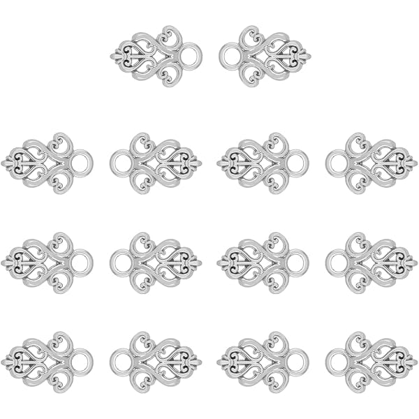 10 Crochets Pour Dirndl – 5 Blanc & 5 Bronze, 21x33 Mm, Pour Corsage & Chemisier Traditionnel