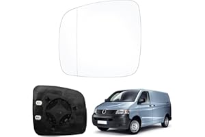 JUDANNA Spiegelglas Ersatz für VW T5 Caddy, Außenspiegel rechts beheizbar Ersatzspiegelglas kompatibel mit T5 2003-2009, Spiegel Glas kompatibel mit Caddy 2004-2015 (Links)