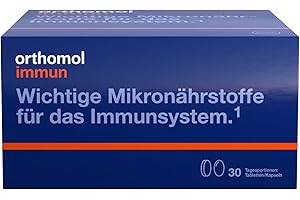 Orthomol Immun - Mikronährstoffe zur Unterstützung des Immunsystems - mit Vitamin C, Vitamin D und Zink - Tabletten/Kapseln, 30 St. Tagesportionen