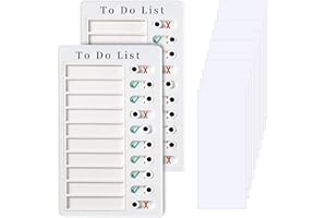Diffaxy 2 pezzi Checklist Board Portatili To Do List Checklist Board with 10 Blanko Paper Blanko, Agenda settimanale per bambini, Lavagna di lavoro rimovibile per ricordare l'agenda