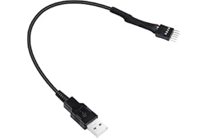 XMSJSIY Nagłówek USB A na 9-pinowy USB, 9-pinowa płyta główna męska IDC Dupont na USB 2.0 typ A męski kabel przedłużacz adapter konwerter kabel - 20 cm