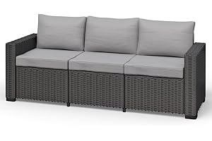 Allibert California 3-Sitzer Couch Polyrattan Gartenmöbel Lounge Rattanoptik