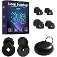 Sleep Earplugs Ear Plugs for Sleep - 33dB Noise Cancelling – Super Soft, Reusable Hearing Protection in Flexible Silicone for Noise Reduction & Flights - 8 Ear Tips in XS/S/M/L - Black, Extra Small