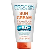 PROCSIN Sun Cream Y&uuml;z&V&uuml;cut SPF 50+ Mini Boy, Y&uuml;z İ&ccedil;in Y&uuml;ksek G&uuml;neş Koruması, Leke Karşıtı & Nemlendirici, Hafif ve Yaşlanma 