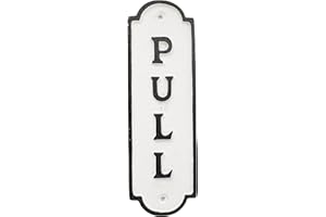 A.B HARDWARE Vintage Style Cast Iron Wall / Door Sign Plaque - Bathroom Pantry Exit Enter Push Pull - AB Hardware (Pull)
