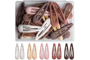 VYZUTR 30pcs Pinces à Cheveux Snap - 3cm BB Barrettes Cheveux en Métal - Morandi mat Barrette Antidérapantes Plusieurs Couleurs Unie pour Accessoires Femme Fille Enfant