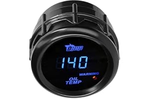 LKRXW Medidor de Temperatura del Aceite para Coche 52mm Indicador de Termómetro para Auto 12V Azul Luz Digital Medidor Temperatura Aceite Automóvil Manómetro Temp Celsius