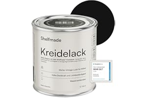shelfmade Kreidefarbe schwarz - Mitternachtsschwarz - Holzfarbe DIY - Holz - Möbel matter Look - Holzlack matt