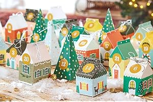 Calendrier de l’Avent personnalisable, à remplir soi-même - Le village de Noël.