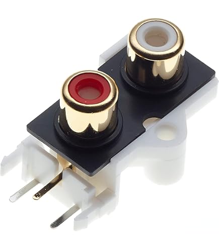 Tecnostore CONNETTORE 4 tipo RCA STEREO DA PANNELLO verticale presa femmina audio PCB cavo pc