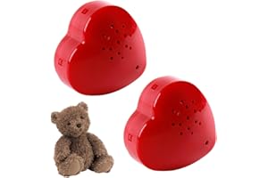 LTTEEA Heart Shaped Mini Voice Recorder for Stuffed Animals,60-Second Sound Box for Teddy Bear,Plush Toys Dolls Voice Recording Button for Custom Messages,Recordable Sound Module for Gifts (1) (1)
